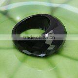 fashion diamond cut black ceramic ring