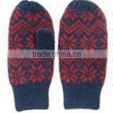 Wholesale Custom Womens Knitted Snowflake Glove