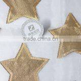 Golden Organza Fabric With Shiny Stars Special Golden Jacquard Tulles for Fashion Upholstery Fabric
