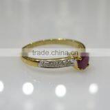 Ruby Diamond Ring In 14K Gold thumbnail-3