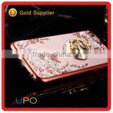 [UPO] New Design 2 in 1 Clear Electroplated TPU Shockproof Diamond Ring Holder Phone Case for IPhone 6s thumbnail-2