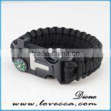 Paracord Bracelet With Compass, Outdoor Survival Bracelet With Whistles thumbnail-4
