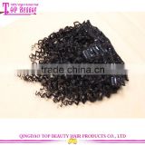 Wholesale clip in extensions free sample hot sale 7a grade clip in hair extensions for black women