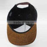 Plain Suede Brim 5 Panel Hat With Woven Patch thumbnail-6