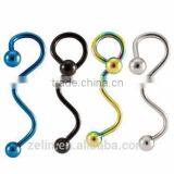 Anodized titanium high polished twist ear piercings ear earring ornaments