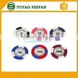 Hot Sell Popular Style 13.5g Three Color Block Oem Sticker Clay Poker Chips thumbnail-1