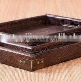 Japan Market Antique Paulownia Wood Tray,burn Wood Tray,antique Square Tray thumbnail-2