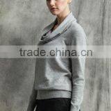 2014 New Fashion Women Knitting Pure Cashmere Big Round Neck Pullover thumbnail-1