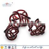 Mid Century Hand Crafted Monder Glass Rope Knot Paper Wieght Sculptural Decor Art Craft thumbnail-4