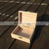 New Arrival Zakka Paulownia Wood Small Wooden Box With Lid and Golden Lock Jewerally Storage Box Wedding Table Gift Box 12*9*5cm thumbnail-1