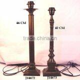 Square Base Brass Lamp Base With Patina Finish thumbnail-1