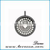 New Professional Silver Color Stainless Steel Round Aromatherapy Locket Necklaces thumbnail-3