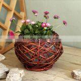 Factory Directly Supply Artificial Flower Basket Decoration Wicker Flowerpot thumbnail-3