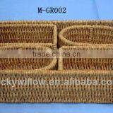 5 Pcs Set Square and Round Sea Grass Basket & Straw Basket thumbnail-1