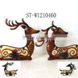 Stained Irol&glass Candlestick With Deer Decor thumbnail-1