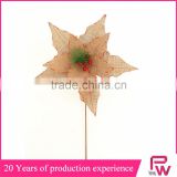 new products to sell artificial burlap poinsettia flowers for sale for Christmas decor
