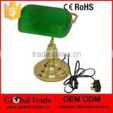 RETRO CLASSIC BANKERS LAMP TABLE DESK LIGHT POLISHED BRASS GREEN SHADE TILT HEAD H0095 thumbnail-1