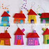 House Ornaments Decoration Set of Eight Felt House for Wall Hanging thumbnail-2