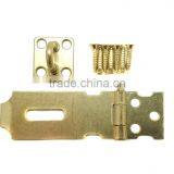 2-5/8" Safety Hasp With Loose Staple Brass Plated, Door Hasp, Steel Hasp Staple Set thumbnail-2