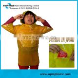 one way use water proof eco-friendly disposable LDPE raincoat