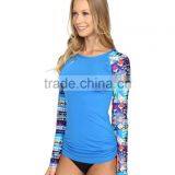 Long Raglan Sleeve Swim Shirt Woman UV Wetsuits Long Sleeve Rash Guard Top Swimsuit Tee Women thumbnail-2