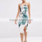 Women's Asymmetric Print Bandeau Knee Length Dress thumbnail-1