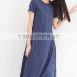 Asymmetric Placket Dress /Women's Cotton Skirt thumbnail-2