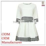 New Arrival Good Quality Beautiful 3/4 Sleeve With Contrast Check Design Brand Dresses thumbnail-1