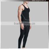 Seamless Flatlock Compression Long Tights,Moisture Wicking Compression Vest Top