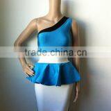 Restock Top Quality One Shoulder Flounced Mini 2014 New Fashion HL Bandage Dress Cocktail Party Dress Pink/Blue thumbnail-4