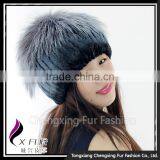 CX-C-244G 2016 New Products Hot Sale Handknitted Rex Rabbit Fur Cap Hat thumbnail-3