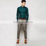 Latest Shirt Designs For Men 100% Cotton Teal Men's Dress Shirt thumbnail-4