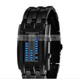 HOT Tungsten Steel Watches Men Binary LED Watch Sport Clock Outdoor Fashion Watch Calendar Luxury Digital Lovers Watch Pair thumbnail-3