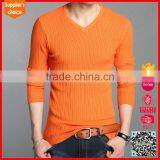 Latest Style 100% Cotton Mens Popular Sweaters v Neck Ribbed Sweater thumbnail-3