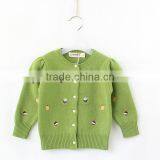 Korean Style Girls Cardigan Sweater Design Solid Color Cotton Sweater thumbnail-2