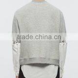 2017 Wholesale Mens Grey Vintage Color Block Panelled Sweatshirt thumbnail-3