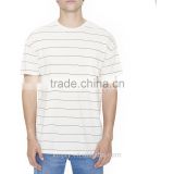 2016 Fashion Wholesale Split SS Tee Natural Washed Black Stripe Men Short Sleeve Collar T-shirt O Neck