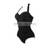 Black Spandex Swimwear for Lady Girl One Piece Swimsuit Dress thumbnail-3