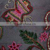 Grey Decorative Pillow With Butterfly Embroidery, Throw Pillow, Sequins & Bead Embroidery Pillow, Grey Home DECOR thumbnail-2