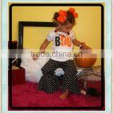 Lastest Halloween Girls Wholesale Pumpkin Embroidery Boutique Outfits Clothing Sets thumbnail-1