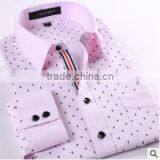 Long Sleeve Man's Dress Fashionable Printed Work Cotton Uniform Elongated t Shirt thumbnail-1