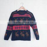 Women Autumn Knitting Patterns Christmas Reindeer Sweater Pullover thumbnail-5