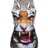 Small MOQ Cheap Animal Tiger 3D Printed Sleeveless Garment Ladies thumbnail-1
