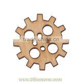 Wood Sewing Buttons Scrapbooking Gear 4 Holes Natural 20mm,200PCs,Bulk thumbnail-1