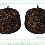 Africa Muslim Embroidered Wool Cap / Muslim Wool Cap / Africa Embroidered Wool Cap / Embroidered Wool Cap thumbnail-5