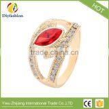 New Fashion Jewelry Beautiful Gold Crystal Rings For Women Love Engagement Ring Wedding Party Gift thumbnail-1