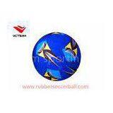 Machine Stitched Rubber Size 5 Soccer Ball / Blue Footballs for children play games