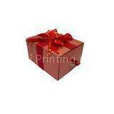 Recyclable Red Wedding Gift Box Drawer Type With Ribbon Tied thumbnail-1