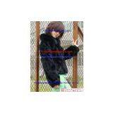 Piced Together Rabbit Fur With Fox Fur Collar Jacket S-609-1