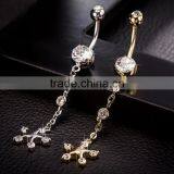 Dangle Body Jewelry Tassel Gold Eagle Belly Button Ring thumbnail-6